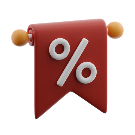 Discount Banner  3D Icon