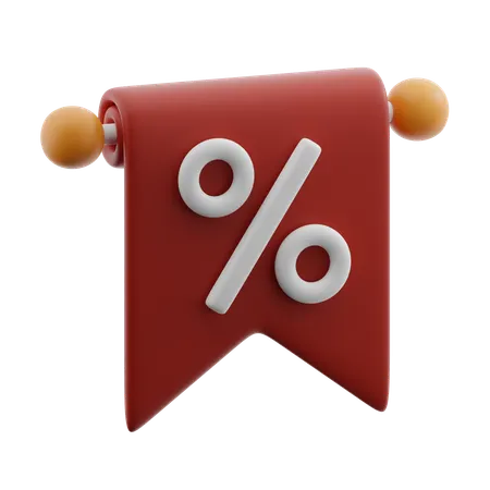 Discount Banner  3D Icon