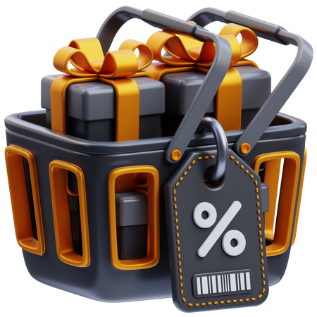 Discount Basket  3D Icon