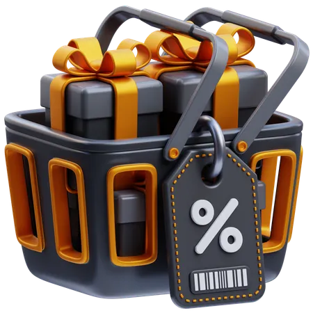 Discount Basket  3D Icon