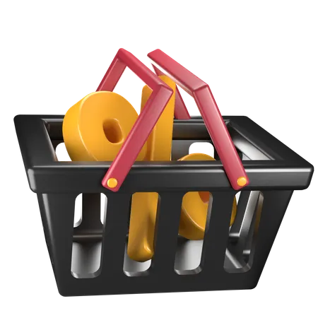 Discount Basket  3D Icon