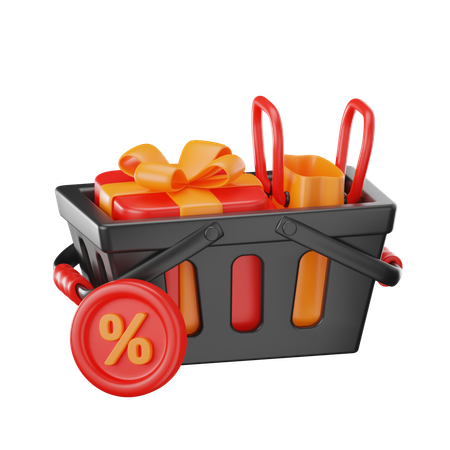 Discount Basket  3D Icon