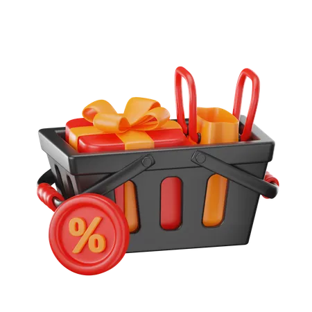 Discount Basket  3D Icon