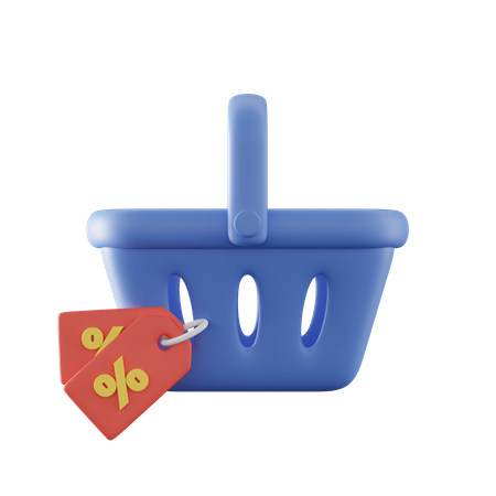 Discount Basket  3D Icon