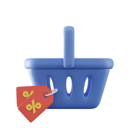 Discount Basket  3D Icon