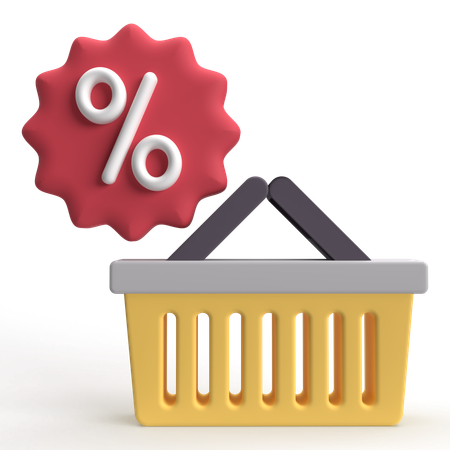 Discount Basket  3D Icon