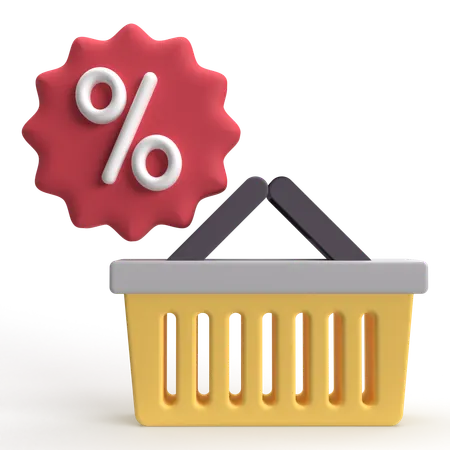 Discount Basket  3D Icon