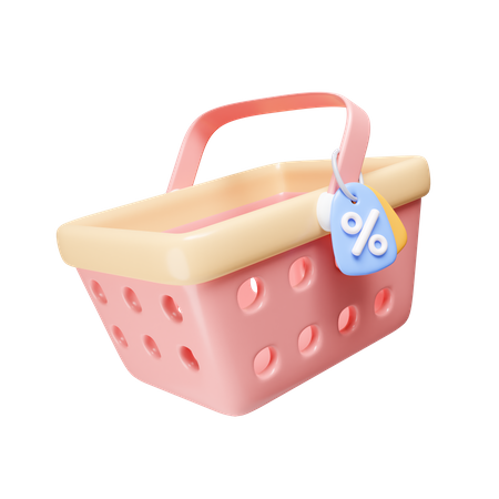 Discount Basket 3D Icon