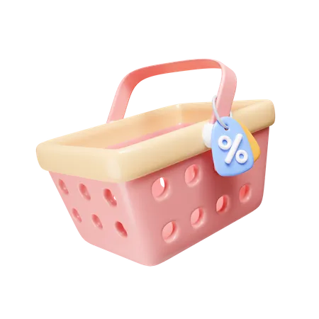 Discount Basket 3D Icon