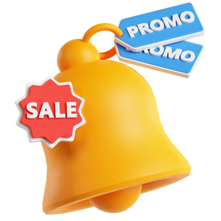 Discount Bell Notification  3D Icon