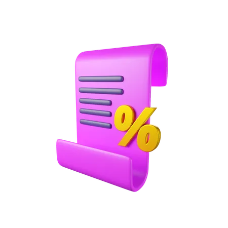 Discount Bill  3D Icon