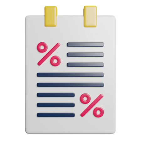 Discount Bill  3D Icon