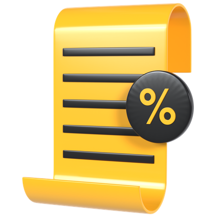 Discount bill  3D Icon