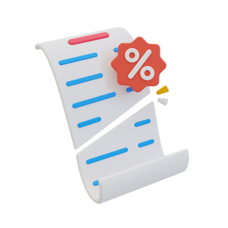 Discount Bill  3D Icon