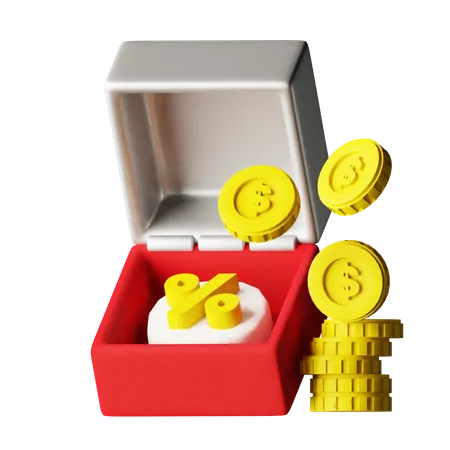 Discount Box  3D Icon