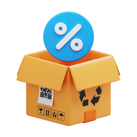 Discount Box  3D Icon