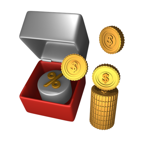 Discount Box  3D Icon