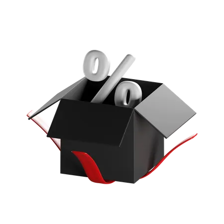 Discount Box  3D Icon