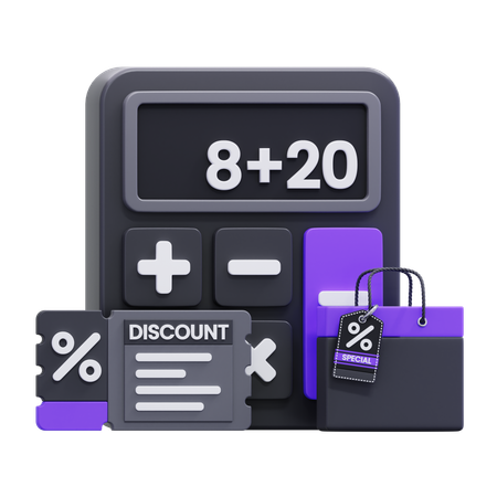 Discount Calculation  3D Icon