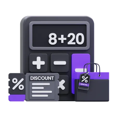 Discount Calculation  3D Icon