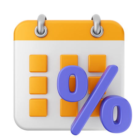 할인 달력  3D Icon