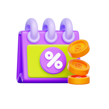 Discount Calendar  3D Icon