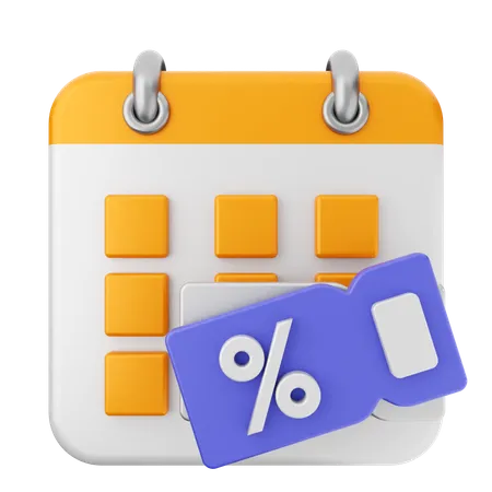 Discount Calendar  3D Icon