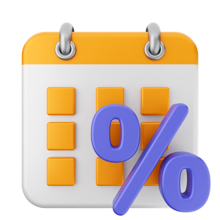 Discount Calendar  3D Icon