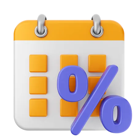 Discount Calendar  3D Icon