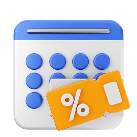 Discount Calendar  3D Icon