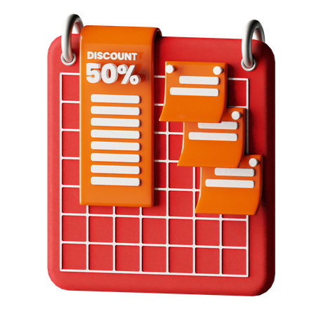 Discount Calendar  3D Icon