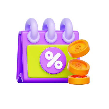 Discount Calendar  3D Icon