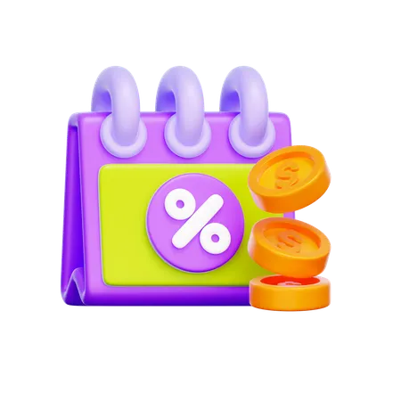 Discount Calendar  3D Icon