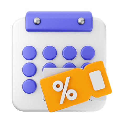 Discount Calendar  3D Icon