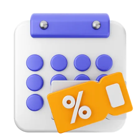 Discount Calendar  3D Icon