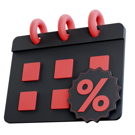 Discount Calendar  3D Icon