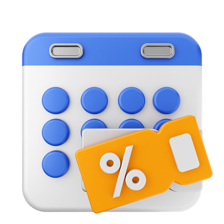 Discount Calendar  3D Icon