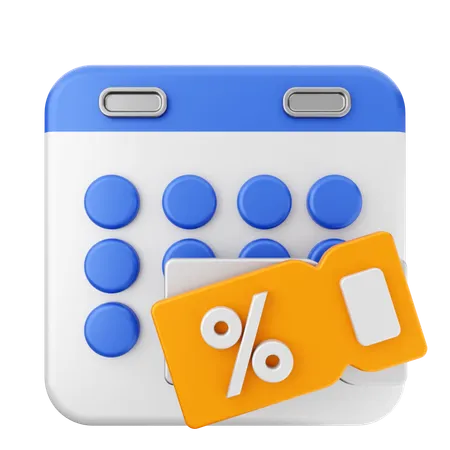 Discount Calendar  3D Icon