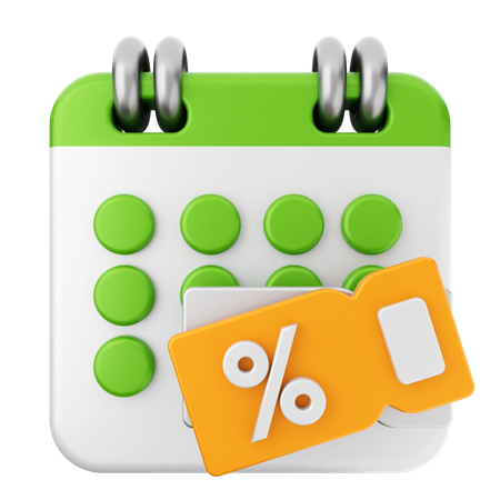 Discount Calendar  3D Icon