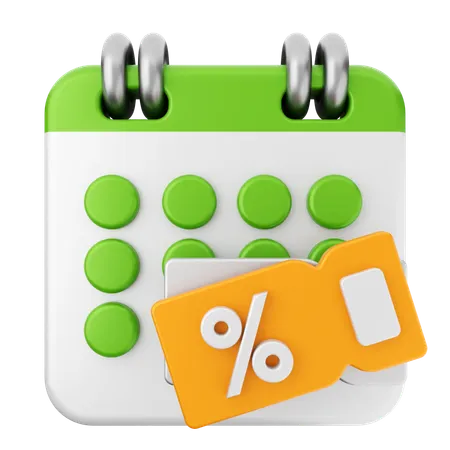 Discount Calendar  3D Icon