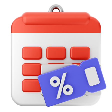 Discount Calendar  3D Icon