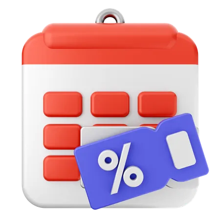 Discount Calendar  3D Icon