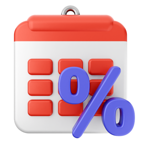 Discount Calendar  3D Icon