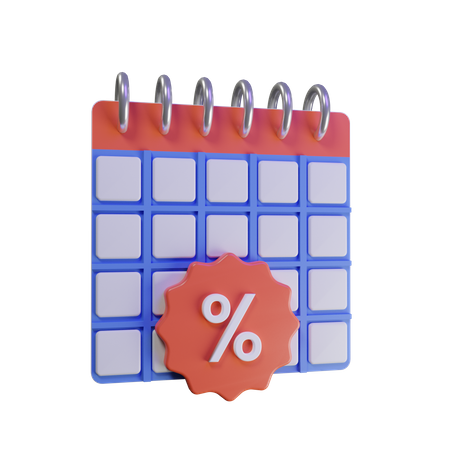 Discount Calendar  3D Illustration