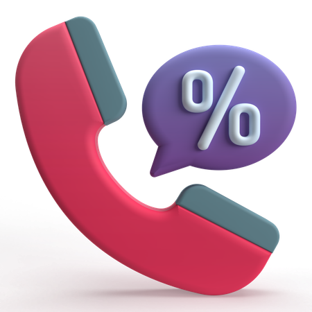 Discount Call  3D Icon