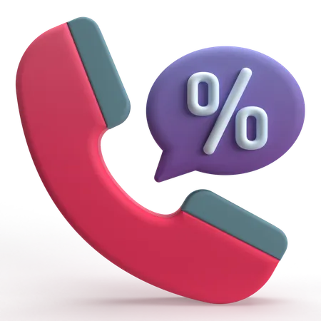 Discount Call  3D Icon