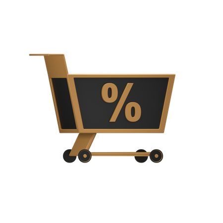 Discount Cart  3D Icon