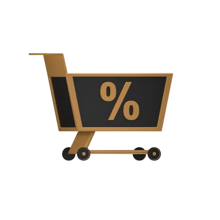 Discount Cart  3D Icon