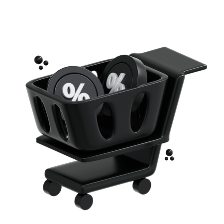 Discount Cart  3D Icon