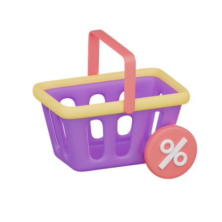 Discount Cart  3D Icon